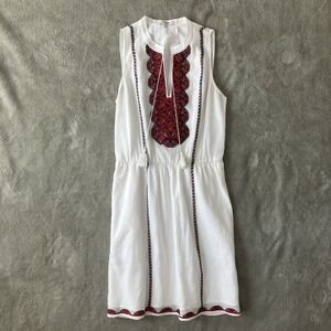 Madewell Aztec Sun Dress White Size 0 Cotton Boho Preppy Beachy